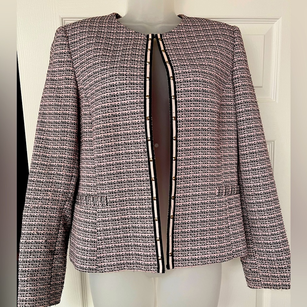 Tahari ASL Pink & Black Women’s Short Blazer Size 10
